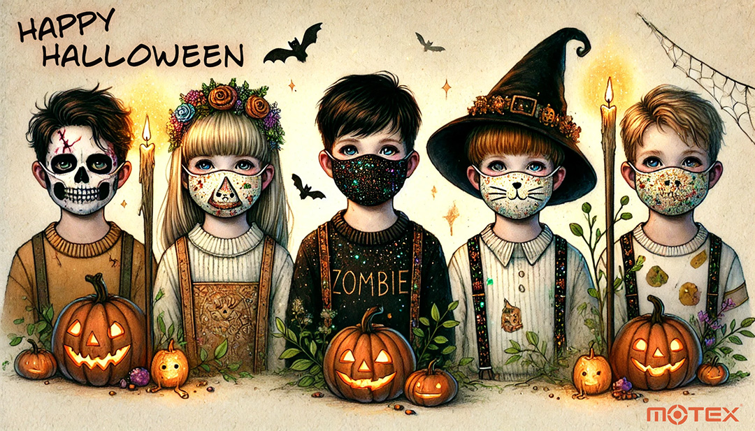 融合萬聖節的驚悚與趣味,並強調環保與創意的DIY精神。通過自然背景、經典角色造型、以及獨特的環保DIY口罩裝飾,傳達文章中「潮流來襲、創意無設限」的理念,讓人感受到既驚豔又環保的萬聖節氛圍。